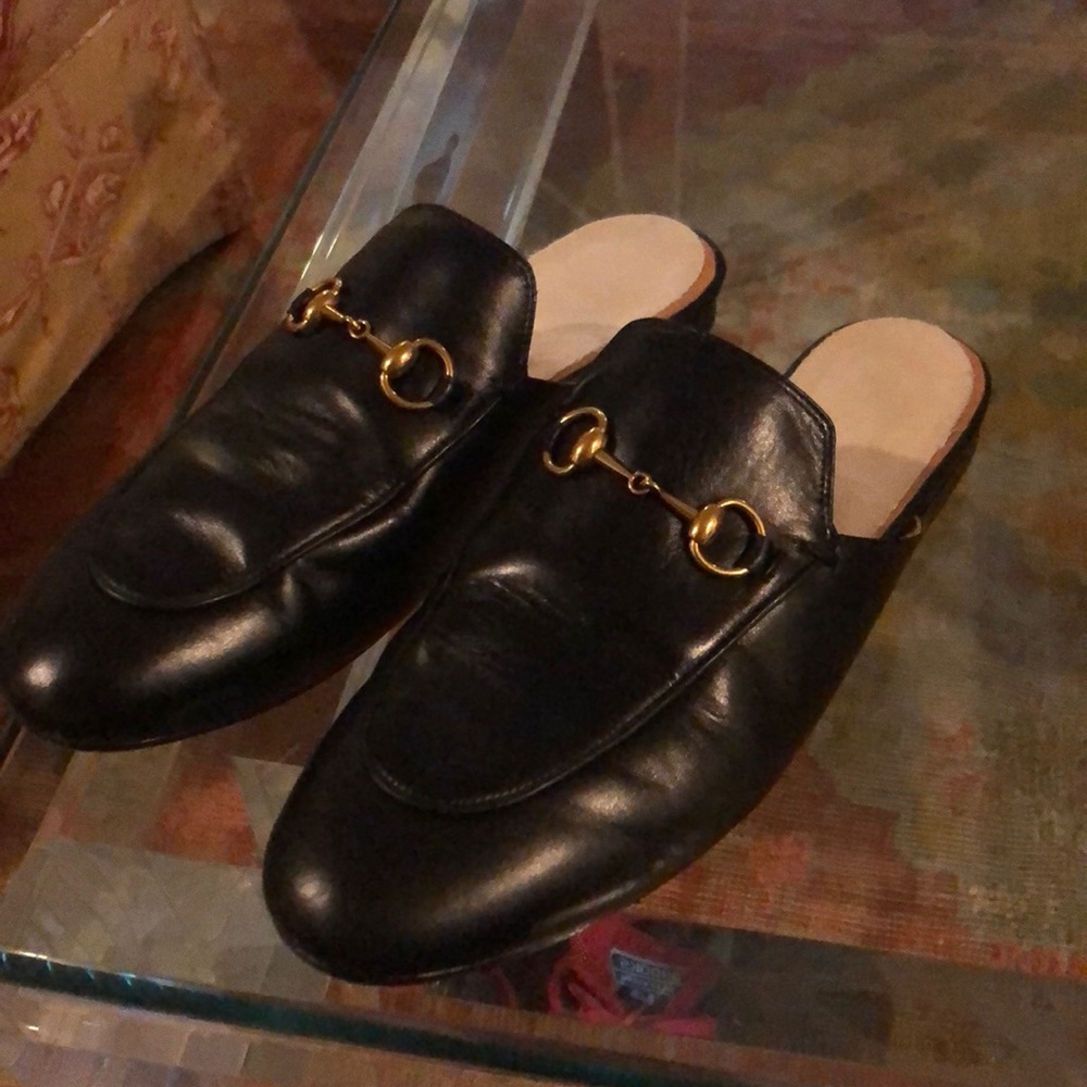 Leather horsebit mules